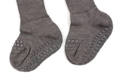 GoBabyGo brown melange strømper merinould